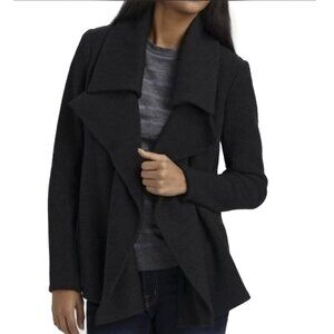 Theory Riva Classical Draped Wool Open Placket Chunky Cardigan Size P/TP - NWOT